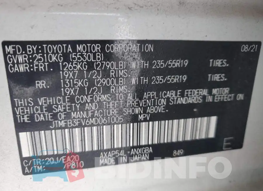 JTMFB3FV6MD061005 Photo# 13