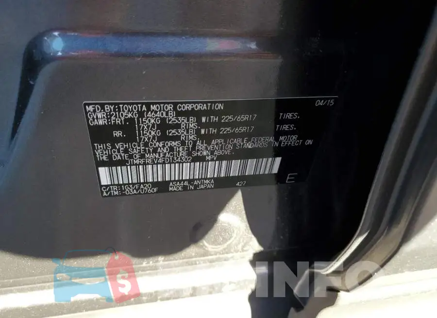JTMRFREV4FD134302 Photo# 13
