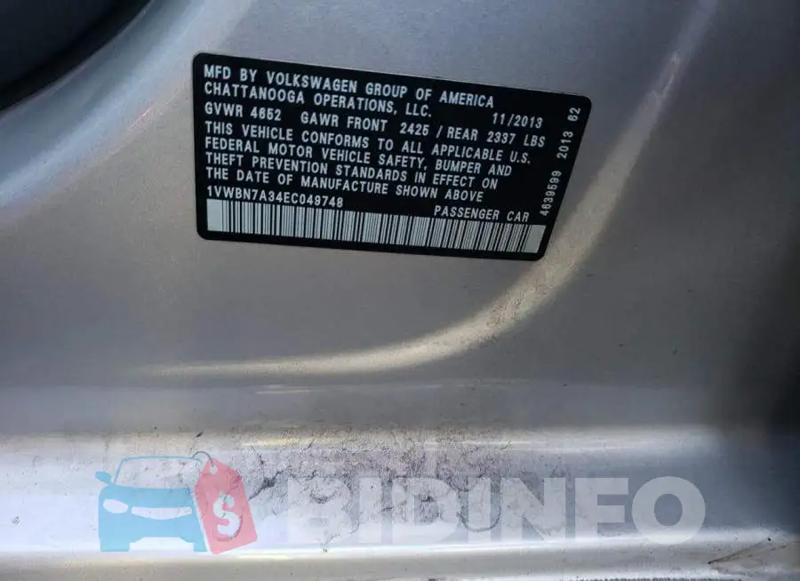 1VWBN7A34EC049748 Photo# 12