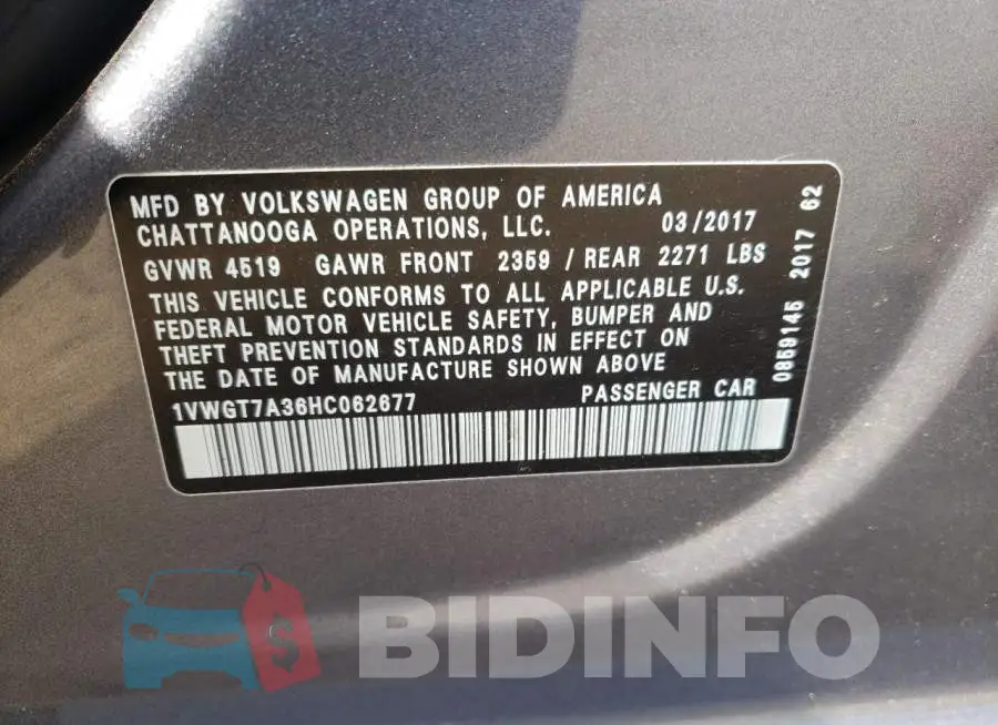 1VWGT7A36HC062677 Photo# 10