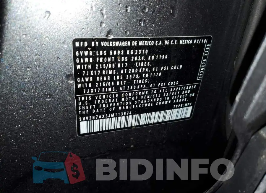 3VV2B7AX3JM113674 Photo# 14