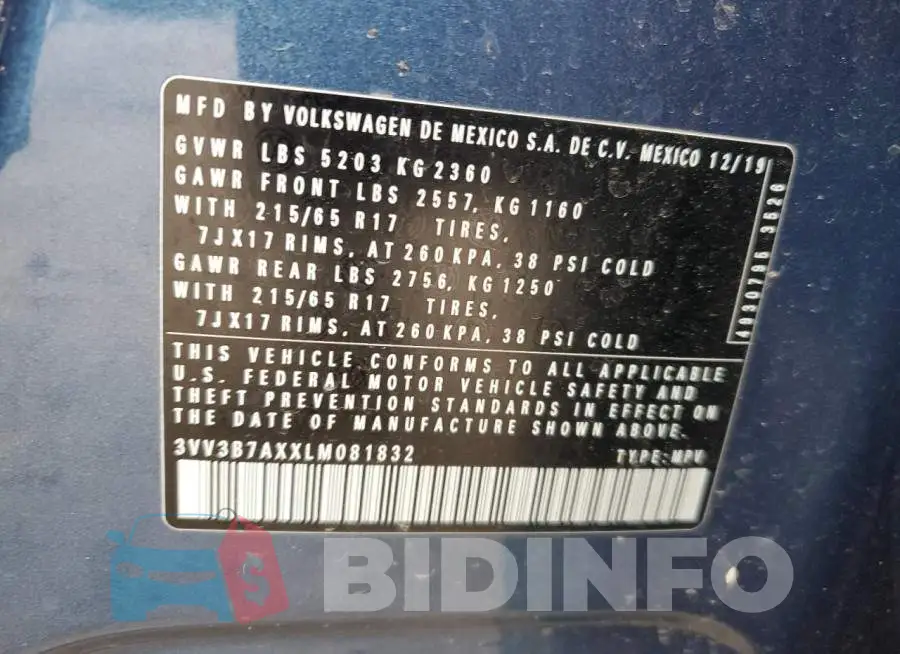 3VV3B7AXXLM081832 Photo# 13