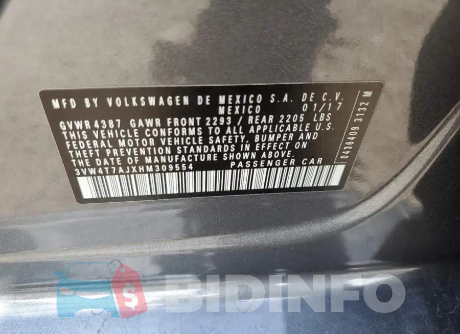 3VW4T7AJXHM309554 Photo# 12