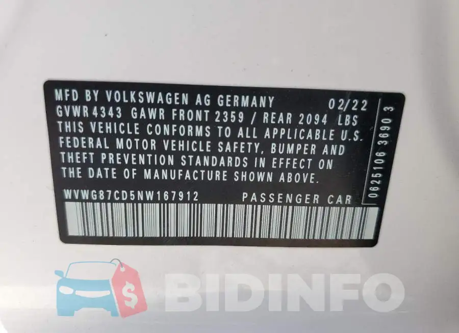 WVWG87CD5NW167912 Photo# 12