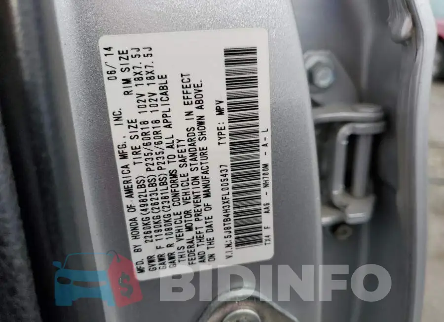 5J8TB4H3XFL005437 Photo# 12