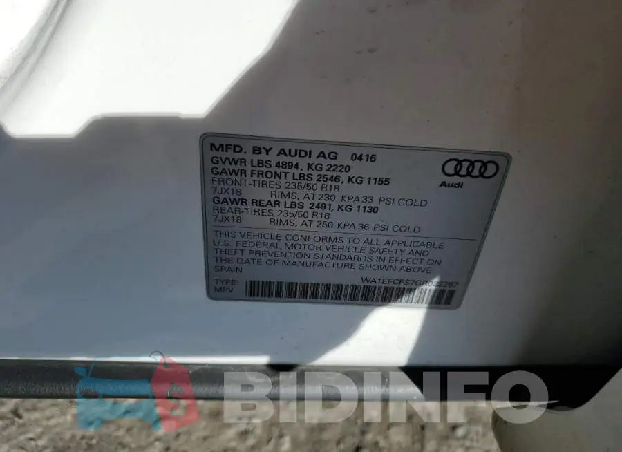 WA1EFCFS7GR022267 Photo# 10