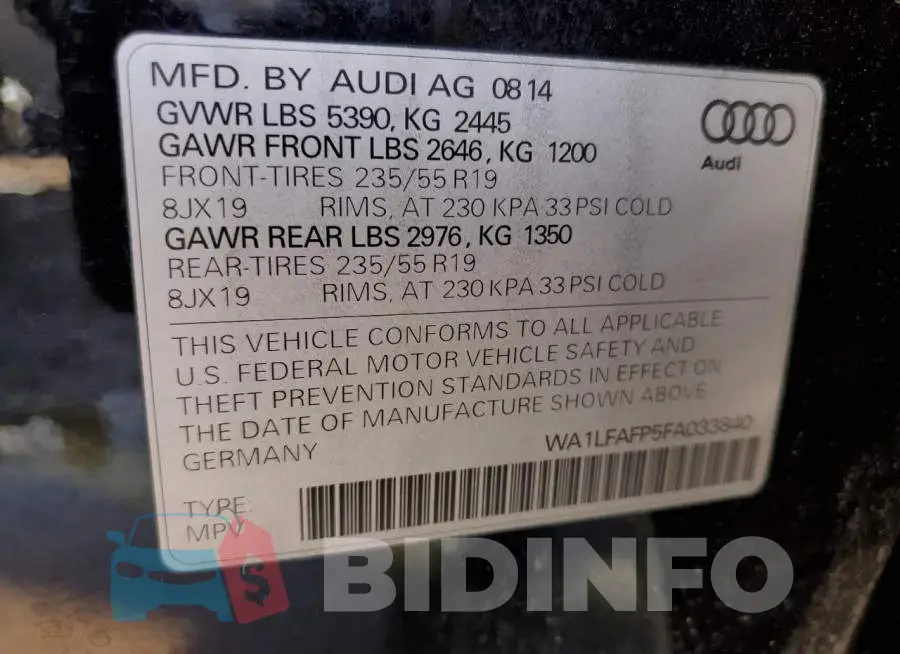 WA1LFAFP5FA033840 Photo# 12