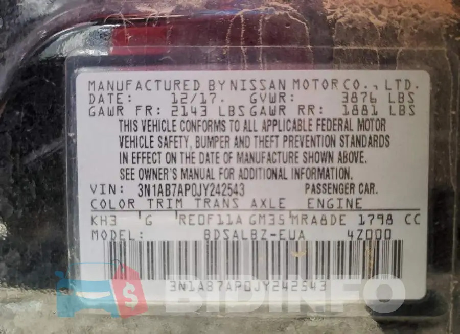 3N1AB7AP0JY242543 Photo# 12