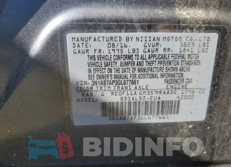 3N1AB7AP3GL677661 Photo# 10