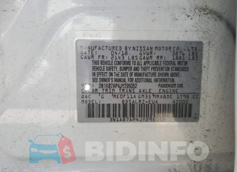 3N1AB7AP4JY295052 Photo# 13