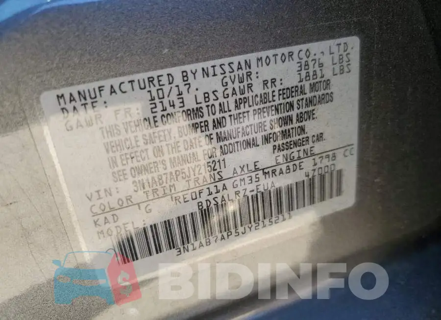 3N1AB7AP5JY215211 Photo# 10