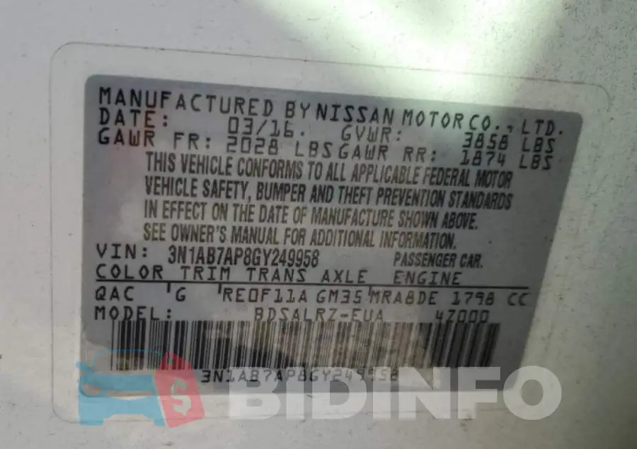 3N1AB7AP8GY249958 Photo# 12