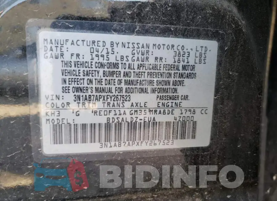 3N1AB7APXFY267523 Photo# 12