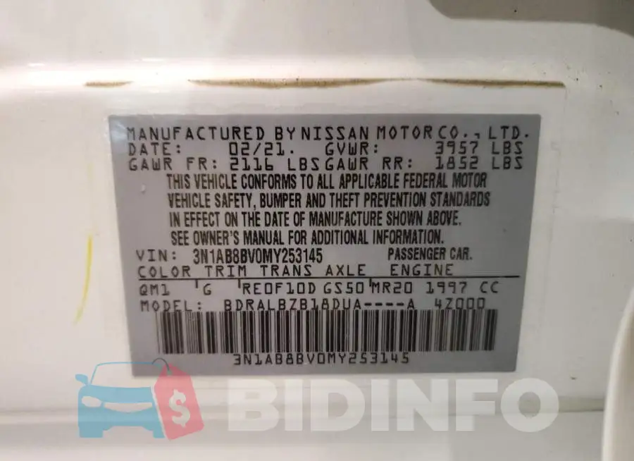 3N1AB8BV0MY253145 Photo# 12