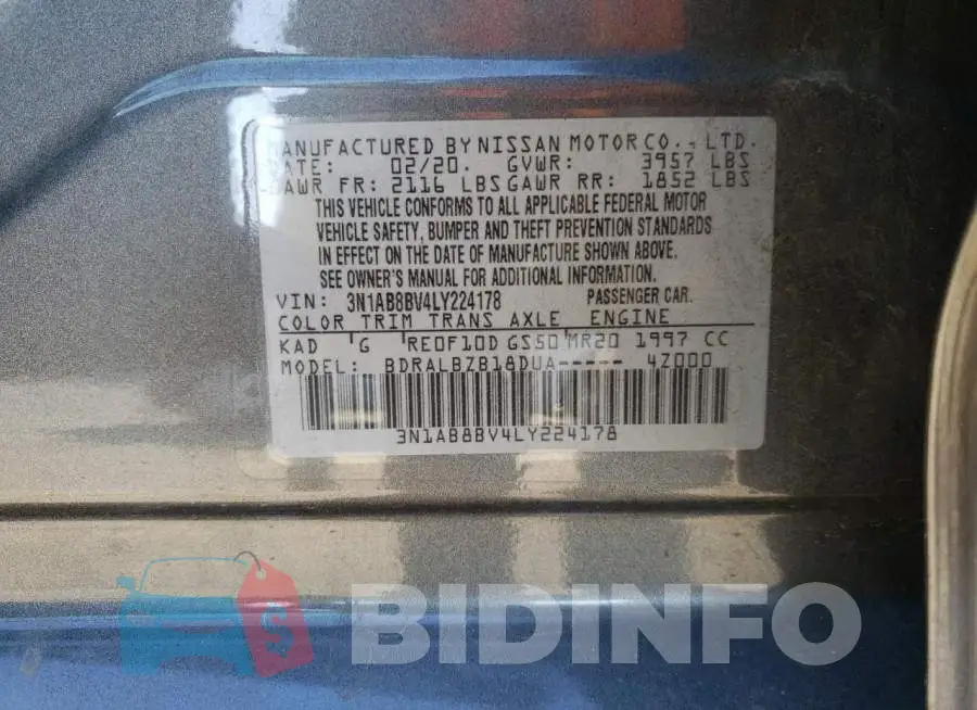 3N1AB8BV4LY224178 Photo# 12