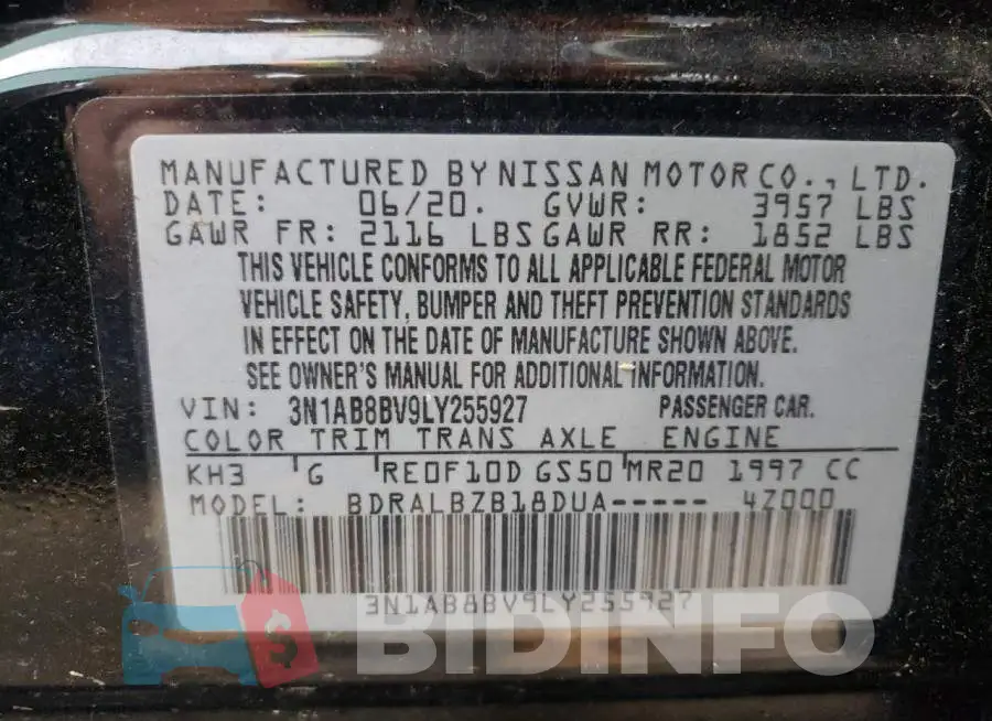 3N1AB8BV9LY255927 Photo# 10