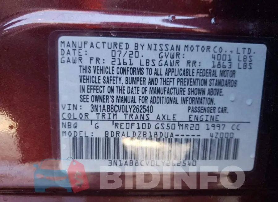 3N1AB8CV0LY262540 Photo# 12