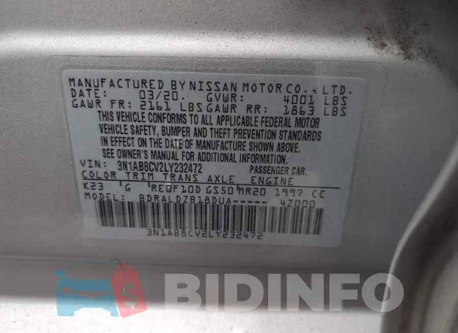 3N1AB8CV2LY232472 Photo# 12