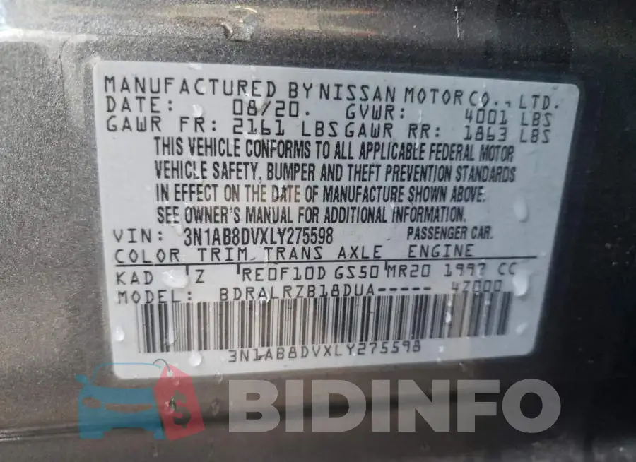 3N1AB8DVXLY275598 Photo# 12