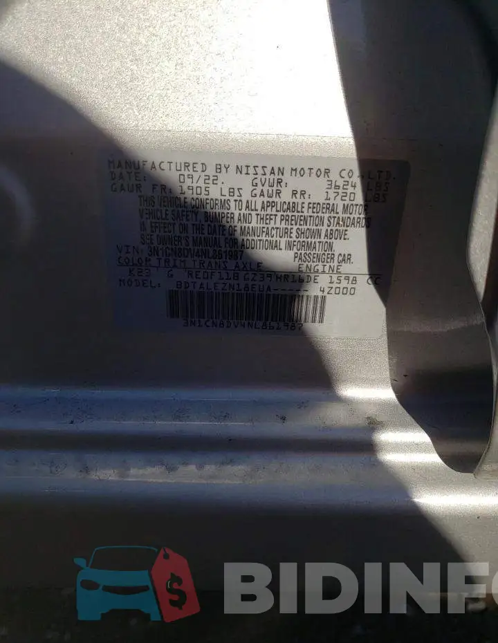 3N1CN8DV4NL861987 Photo# 12