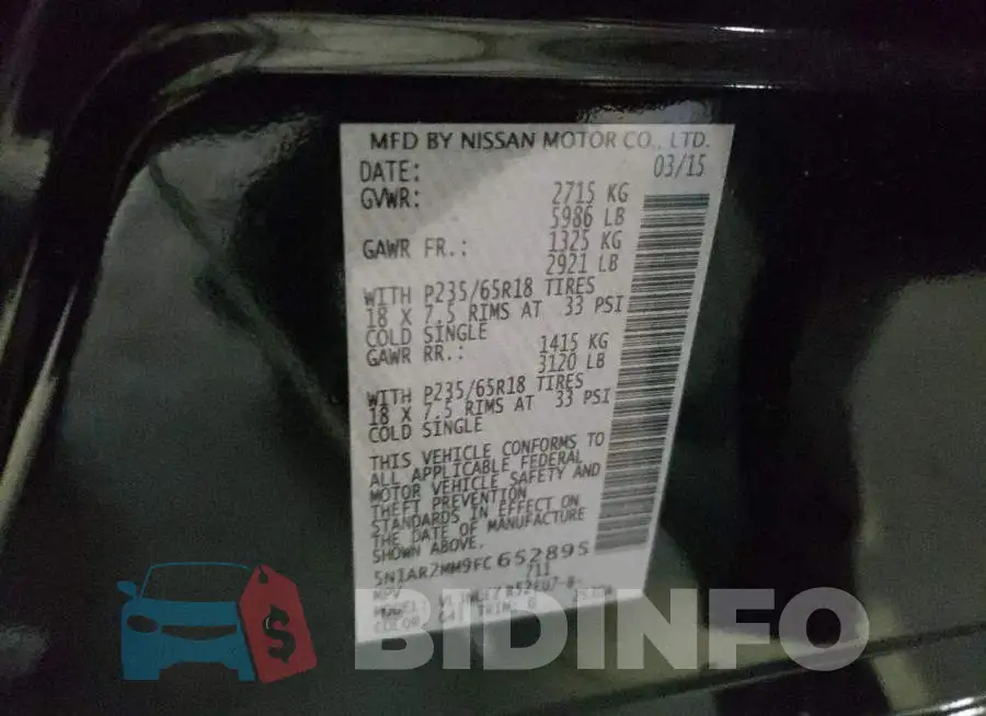 5N1AR2MM9FC652895 Photo# 13