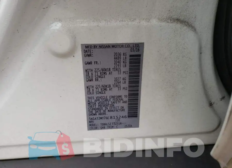 5N1AT2MT7GC815246 Photo# 13