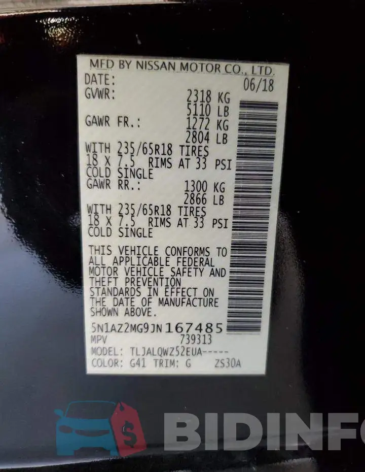 5N1AZ2MG9JN167485 Photo# 14
