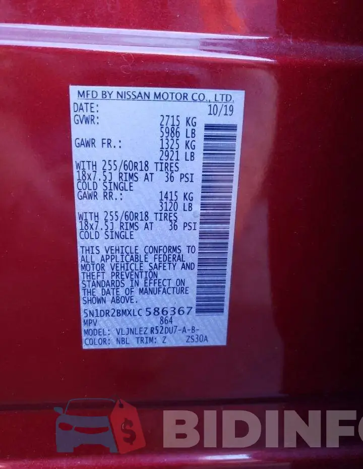 5N1DR2BMXLC586367 Photo# 14