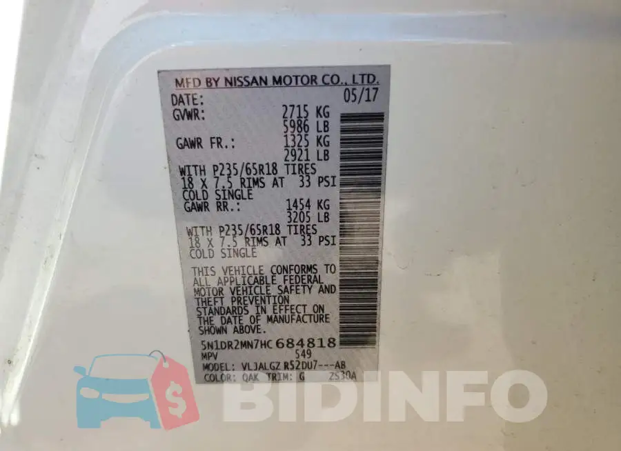5N1DR2MN7HC684818 Photo# 14