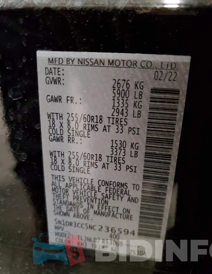 5N1DR3CC5NC236594 Photo# 13