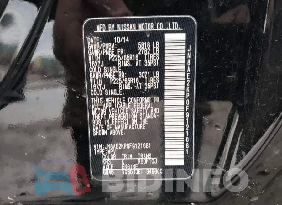 JN8AE2KP0F9121681 Photo# 13
