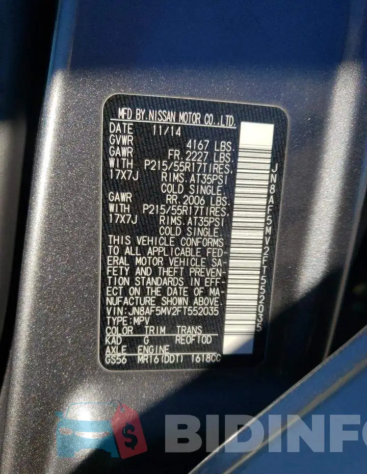 JN8AF5MV2FT552035 Photo# 10