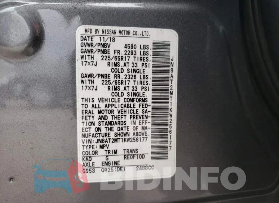 JN8AT2MT1KW256177 Photo# 13