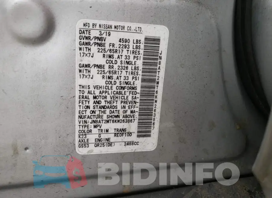 JN8AT2MT6KW263867 Photo# 13
