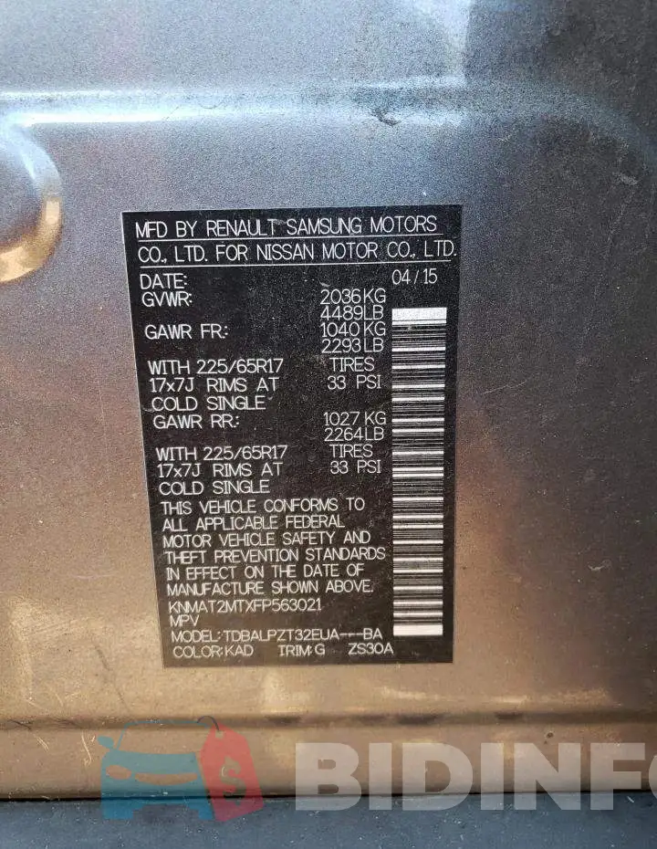 KNMAT2MTXFP563021 Photo# 13