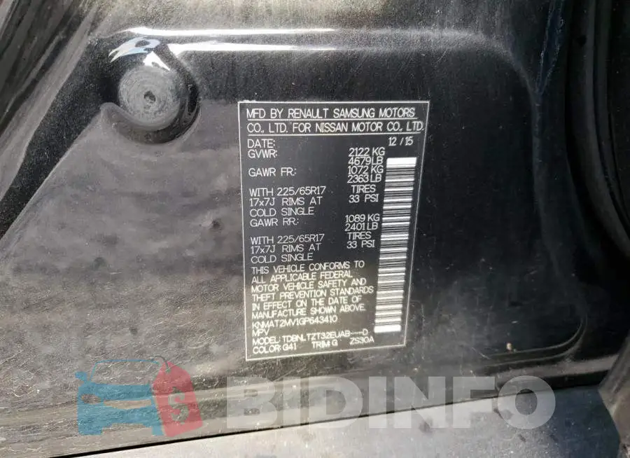 KNMAT2MV1GP643410 Photo# 14