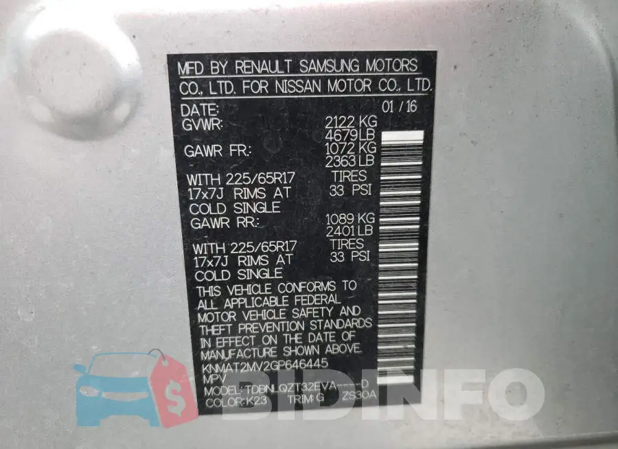 KNMAT2MV2GP646445 Photo# 13