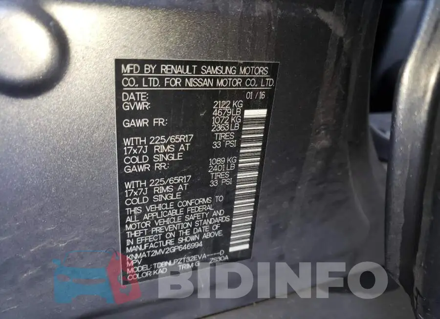 KNMAT2MV2GP646994 Photo# 13