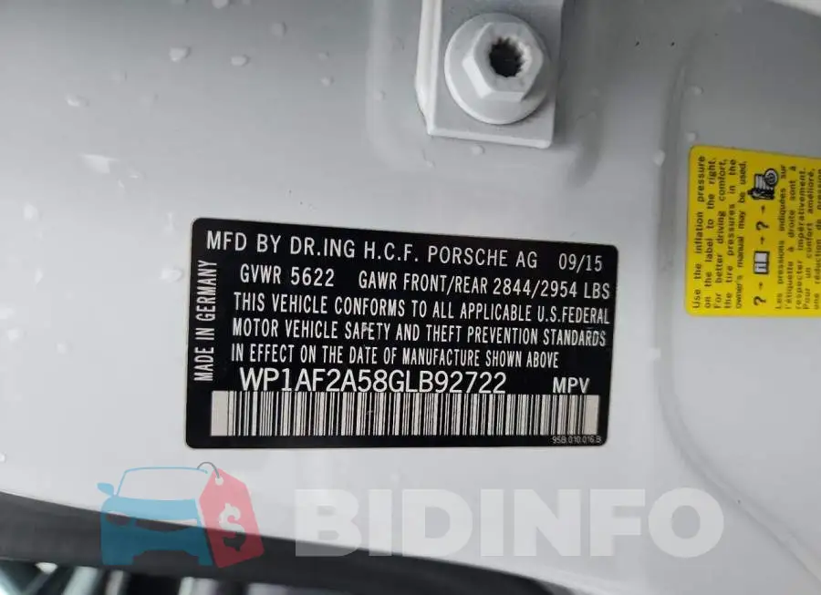 WP1AF2A58GLB92722 Photo# 10