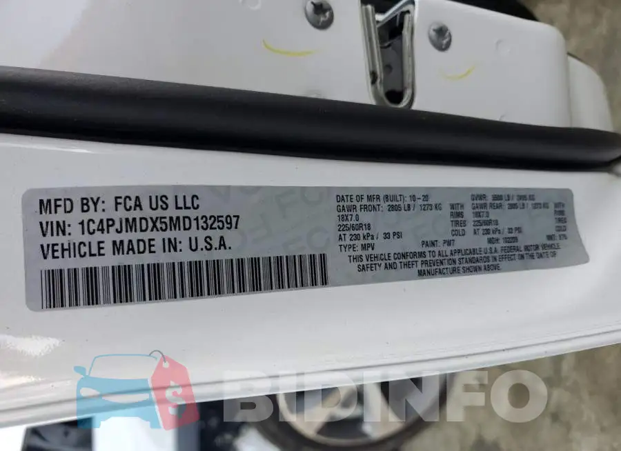 1C4PJMDX5MD132597 Photo# 10