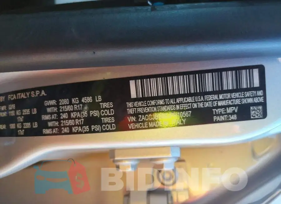 ZACCJBBB6JPH10567 Photo# 10