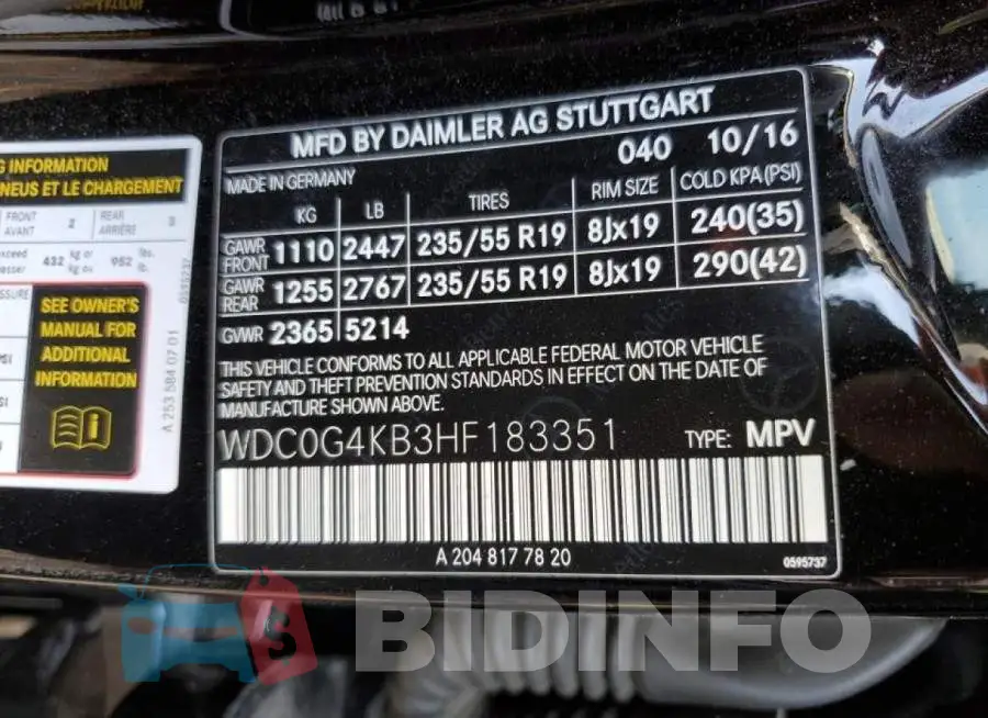 WDC0G4KB3HF183351 Photo# 13