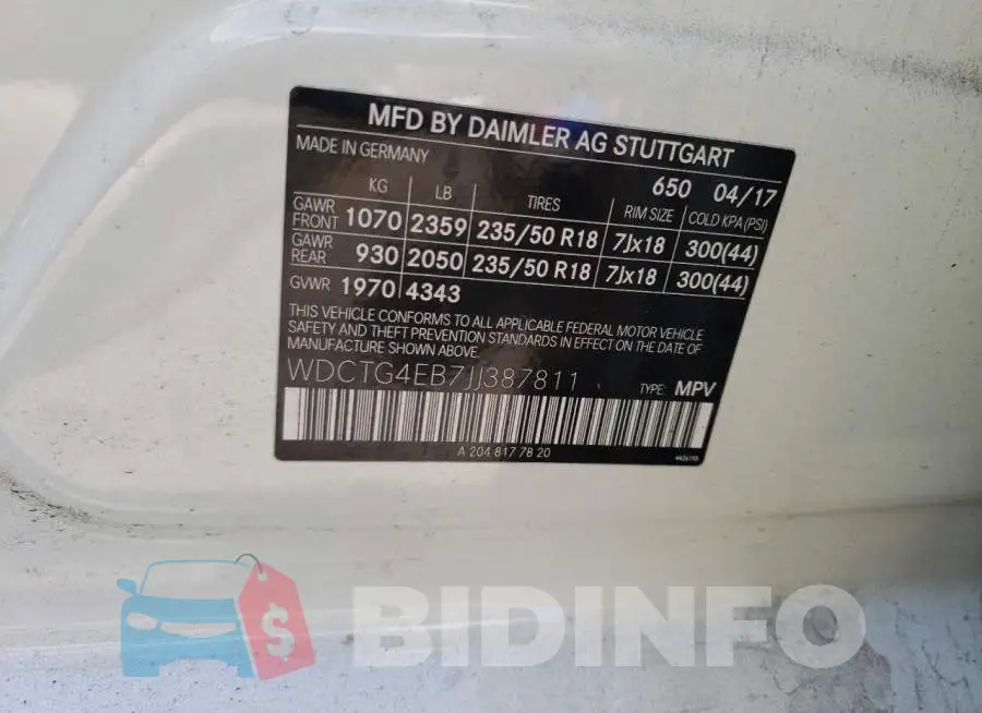 WDCTG4EB7JJ387811 Photo# 10
