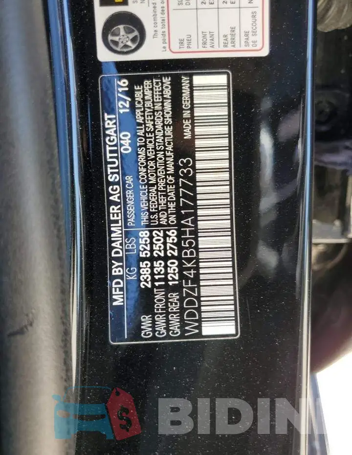WDDZF4KB5HA177733 Photo# 10
