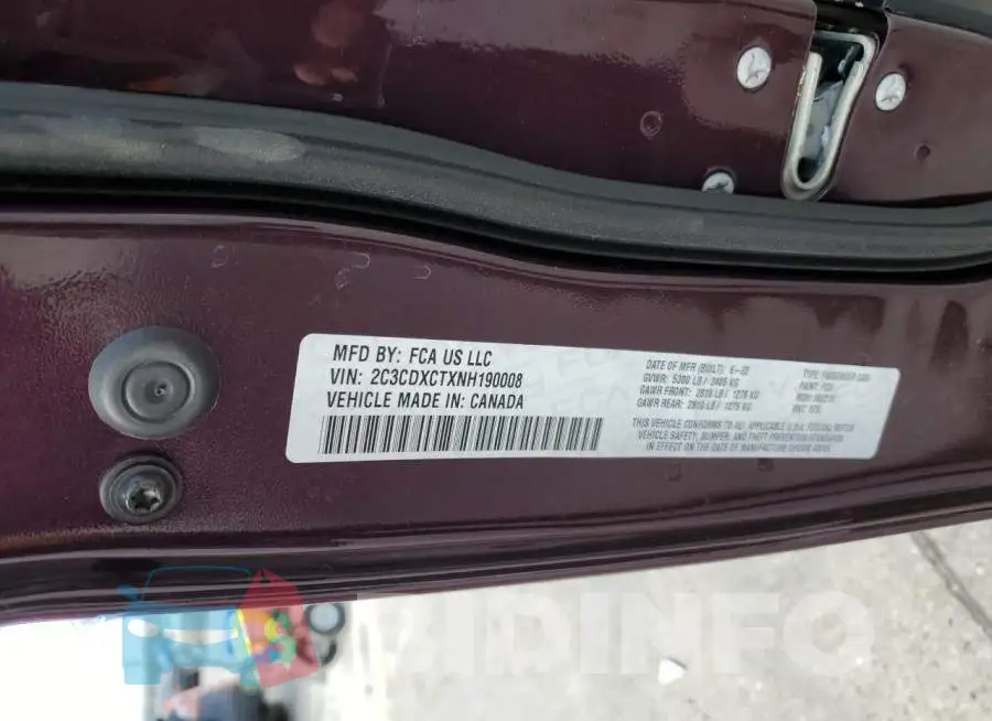 2C3CDXCTXNH190008 Photo# 12