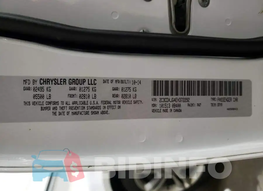 2C3CDXJG4EH372292 Photo# 12
