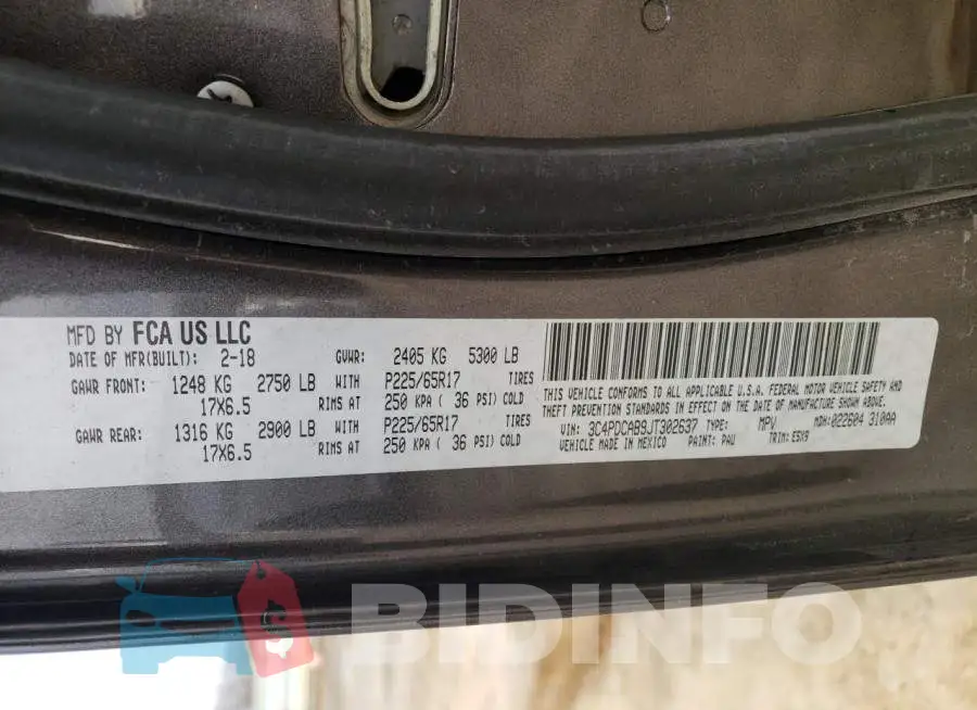 3C4PDCAB9JT302637 Photo# 14