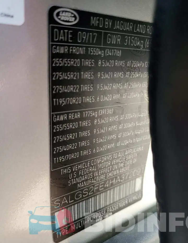SALGS2FE4HA372091 Photo# 13