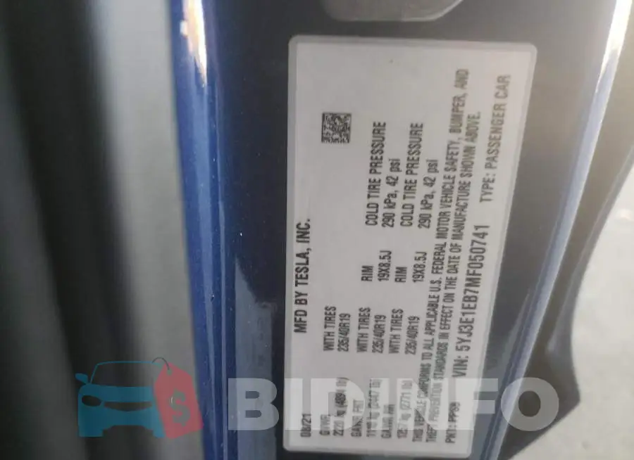 5YJ3E1EB7MF050741 Photo# 10