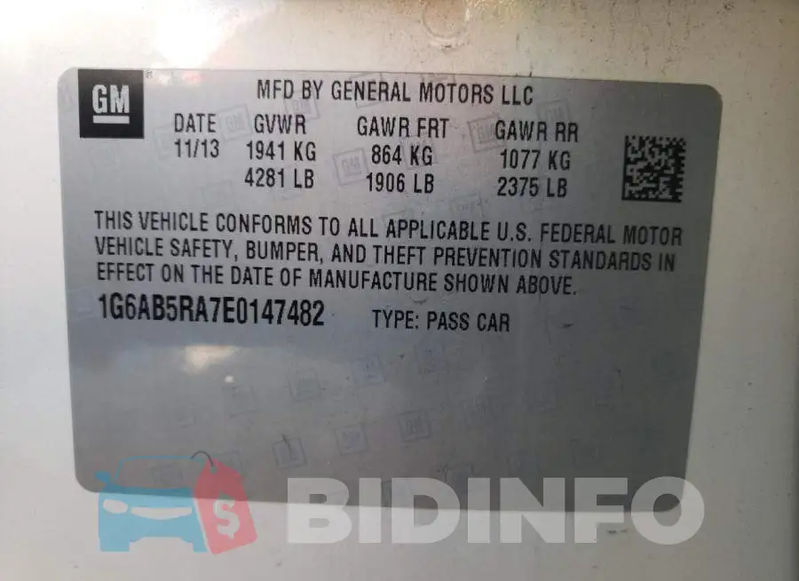 1G6AB5RA7E0147482 Photo# 10